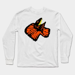 Neon Orange Frilled-neck Lizard Long Sleeve T-Shirt